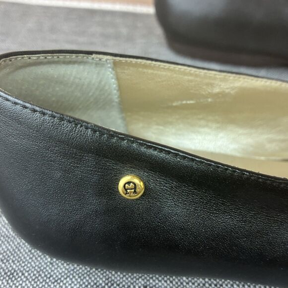 Etienne Aigner Freedom Women’s Black Leather Slip On Loafer Shoes Size 8M - Picture 3 of 8